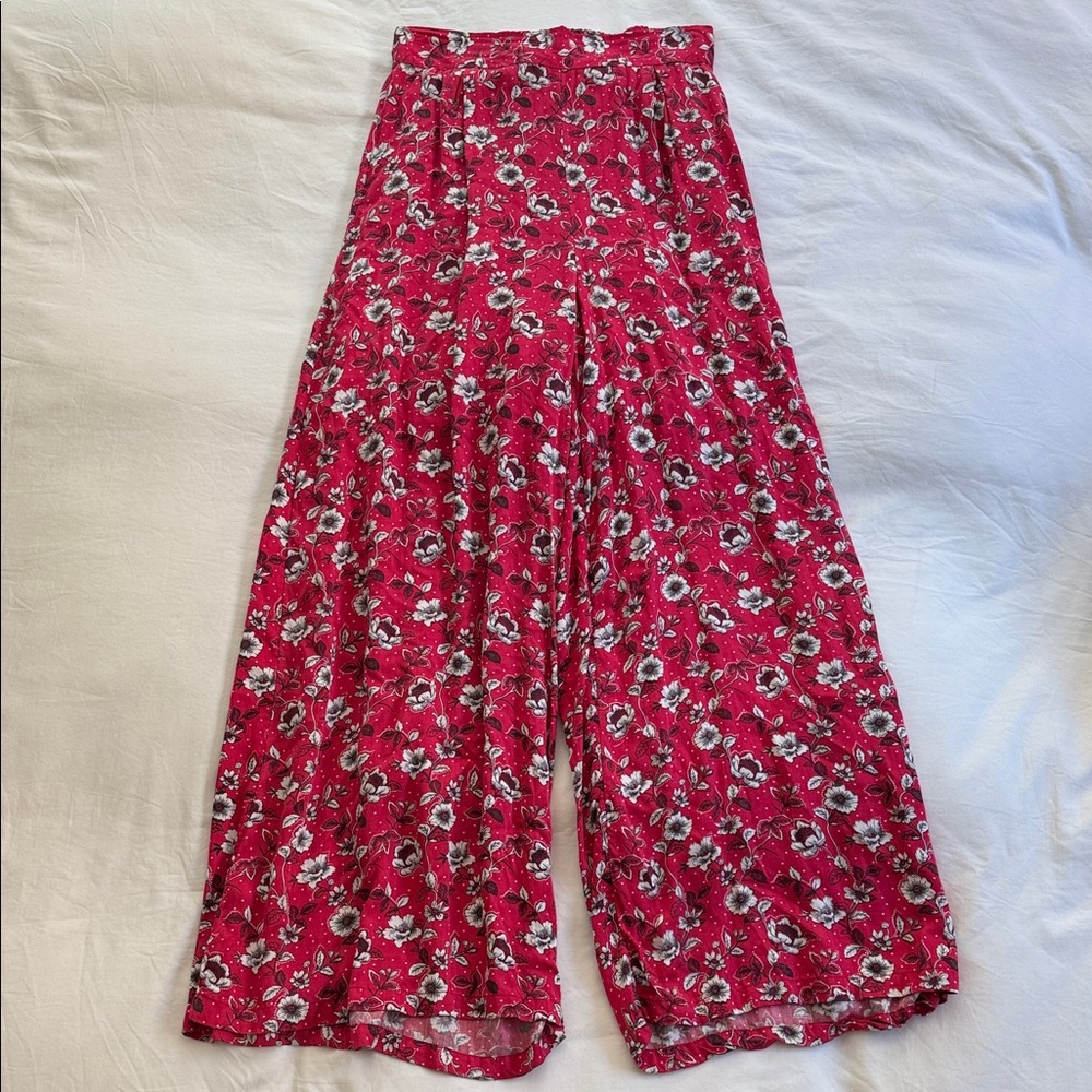 Urban Outfitters Super Wide Leg Flowy Floral Pants